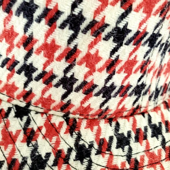 Men's TIMBERLAND Fitted Cap Black & Red Houndstooth Wool Blend Embroidered Logo - Picture 13 of 13